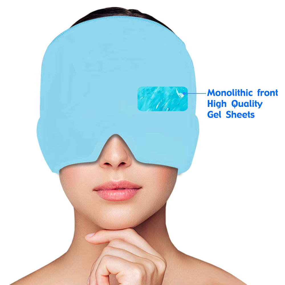 Migraine Relief Hat Headache Hat Gel Hot Cold Therapy Ice Cap for Relieve Pain Ice Hat Eye Mask Stress Pressure Pain Relief TRENDSBUY!