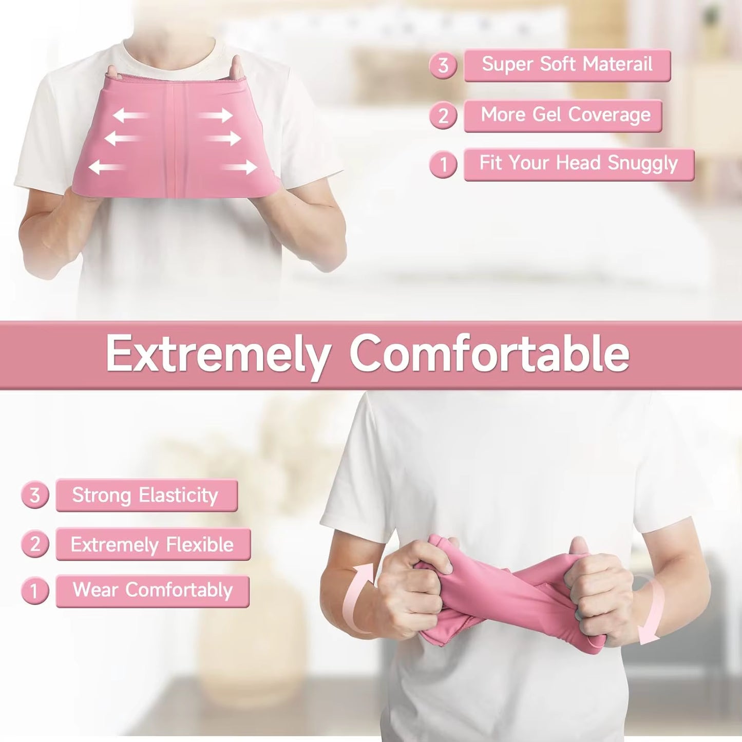 Migraine Relief Hat Headache Hat Gel Hot Cold Therapy Ice Cap for Relieve Pain Ice Hat Eye Mask Stress Pressure Pain Relief TRENDSBUY!