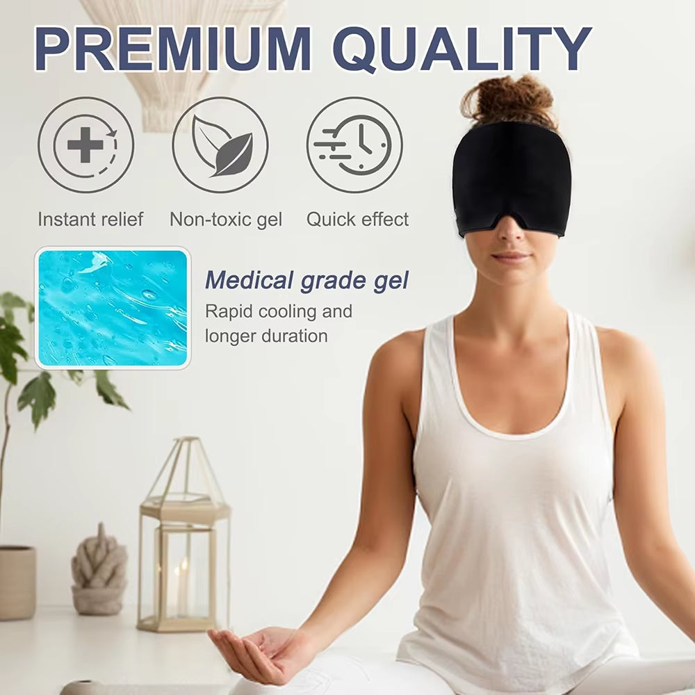 Migraine Relief Hat Headache Hat Gel Hot Cold Therapy Ice Cap for Relieve Pain Ice Hat Eye Mask Stress Pressure Pain Relief TRENDSBUY!