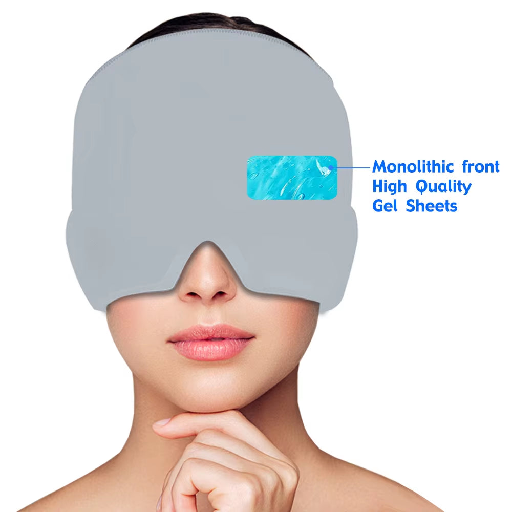 Migraine Relief Hat Headache Hat Gel Hot Cold Therapy Ice Cap for Relieve Pain Ice Hat Eye Mask Stress Pressure Pain Relief TRENDSBUY!