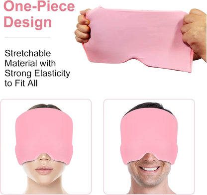 Migraine Relief Hat Headache Hat Gel Hot Cold Therapy Ice Cap for Relieve Pain Ice Hat Eye Mask Stress Pressure Pain Relief TRENDSBUY!