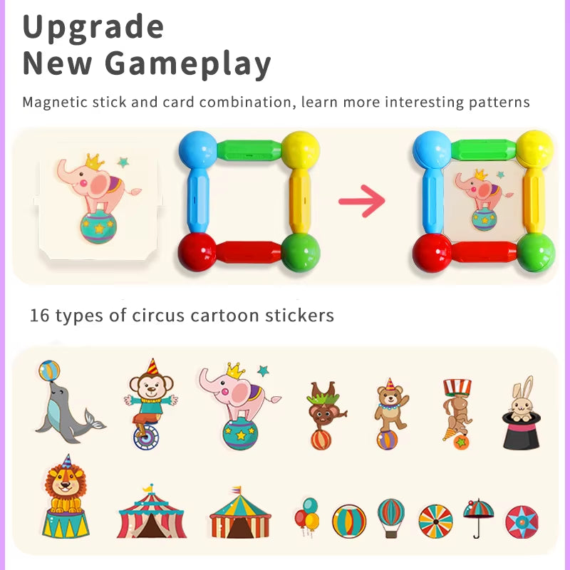 Kids Magnetic Construction Building Blocks Tiles Puzzle Toy Magnetic Sticks Rods Montessori STEM Toy for Children Gift TRENDSBUY!