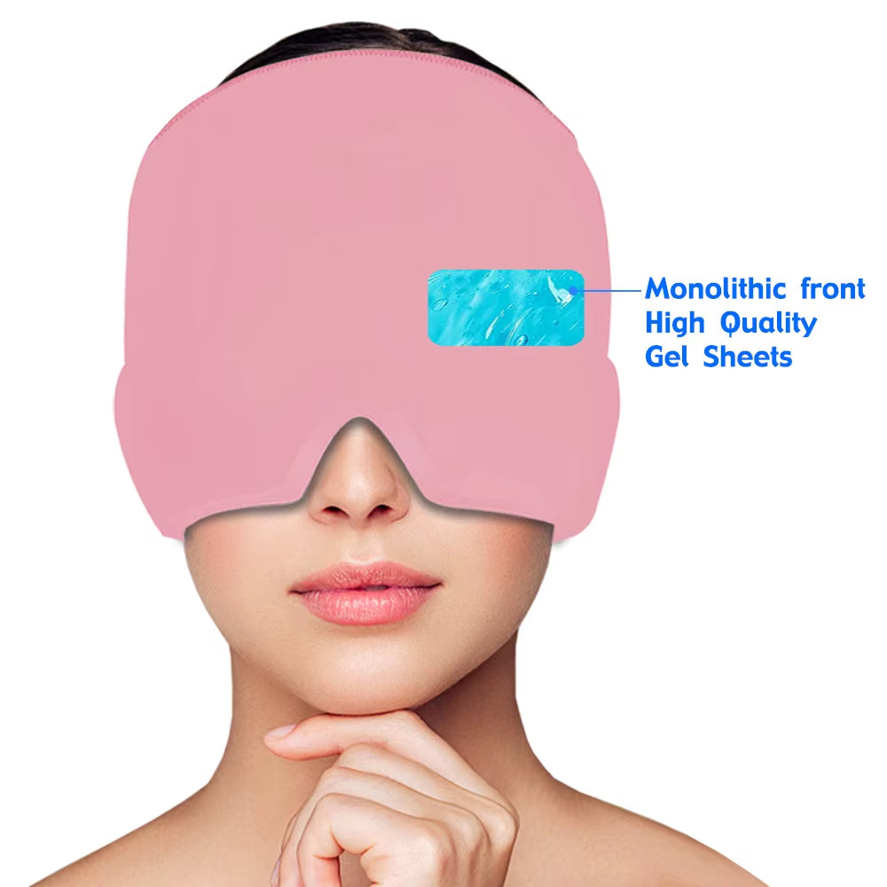Migraine Relief Hat Headache Hat Gel Hot Cold Therapy Ice Cap for Relieve Pain Ice Hat Eye Mask Stress Pressure Pain Relief TRENDSBUY!