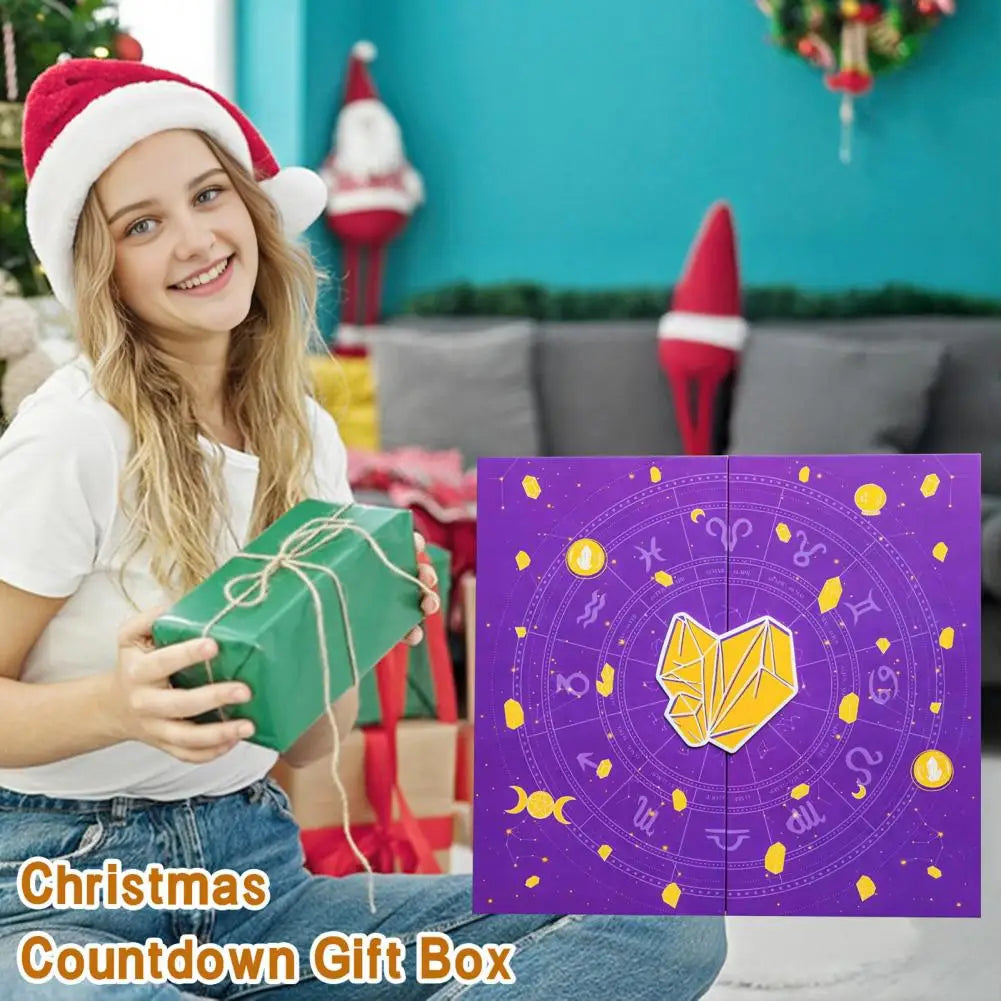 Reiki Crystal Halloween Countdown Gift Box 2025 Healing Stones Advent Calendar Rock Collection Energy Gem Dig Kit TRENDSBUY!