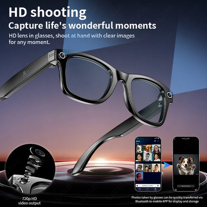 Fashion AI Camera Smart Glasses IP65 Waterproof Bluetooth Call Playing Music Smart Glasses Identify Pictures Use Chatgpt TRENDSBUY!