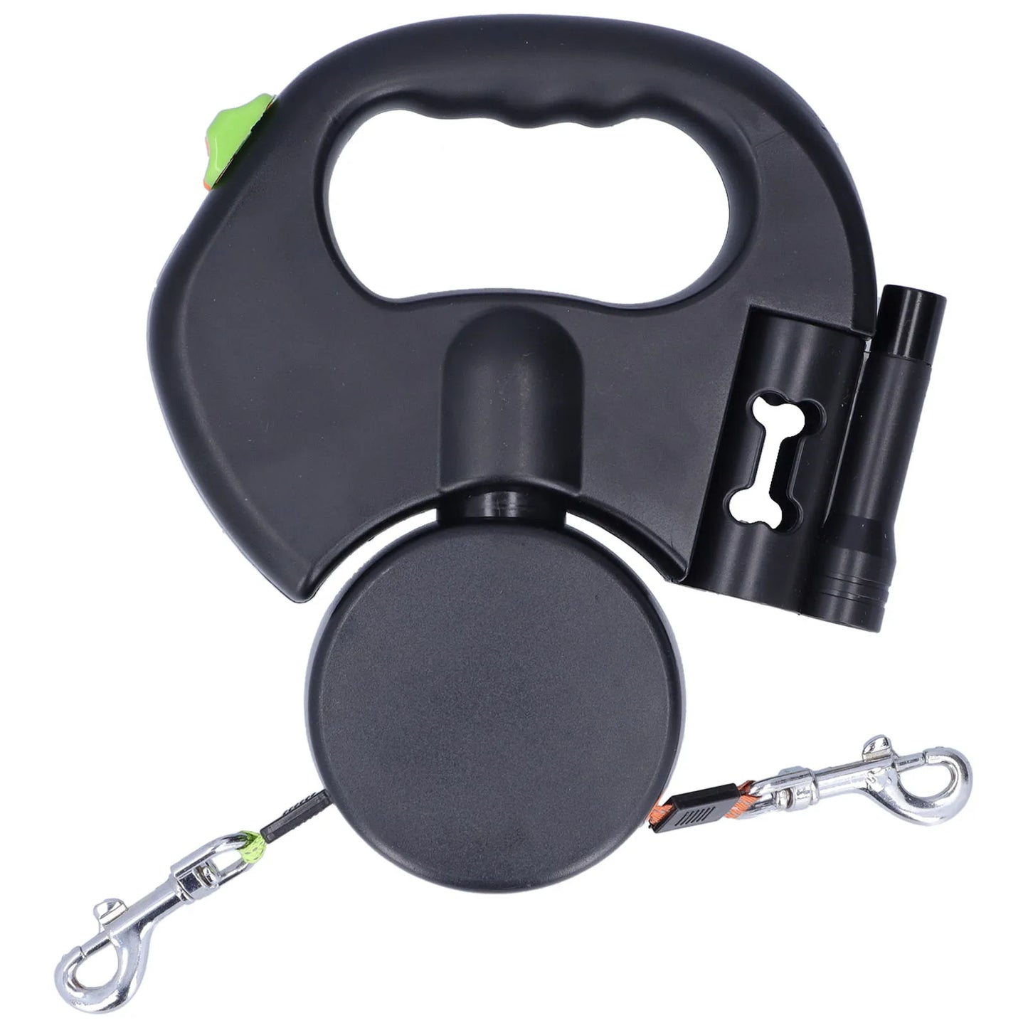 Retractable Dog Leash Automatic Retractable Pet Leash 1 Tow 2 Retractable Double Dog Leash with Flashlight and Bag Dispenser TRENDSBUY!
