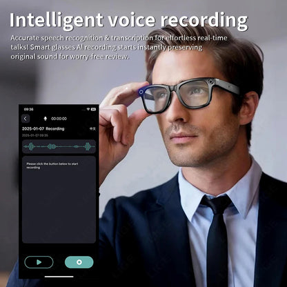 Fashion AI Camera Smart Glasses IP65 Waterproof Bluetooth Call Playing Music Smart Glasses Identify Pictures Use Chatgpt TRENDSBUY!