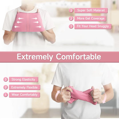 Migraine Relief Hat Headache Hat Gel Hot Cold Therapy Ice Cap for Relieve Pain Ice Hat Eye Mask Stress Pressure Pain Relief TRENDSBUY!